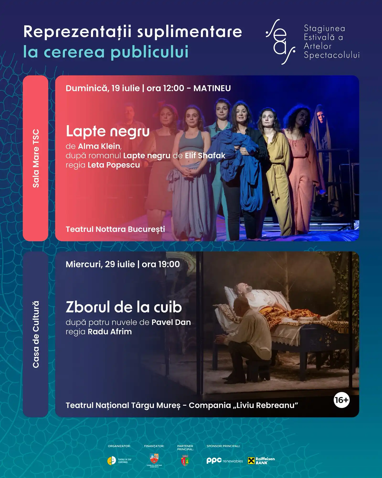 SEAS 2026: Reprezentații suplimentare pentru două spectacole sold out