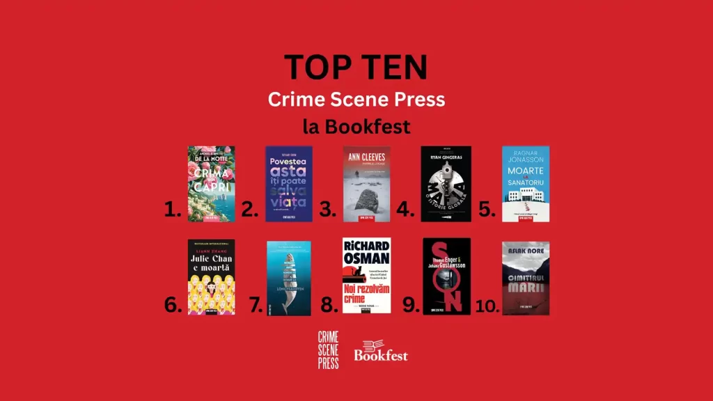 Crime Scene Press anunță topul celor mai vândute cărți de la Bookfest 2026