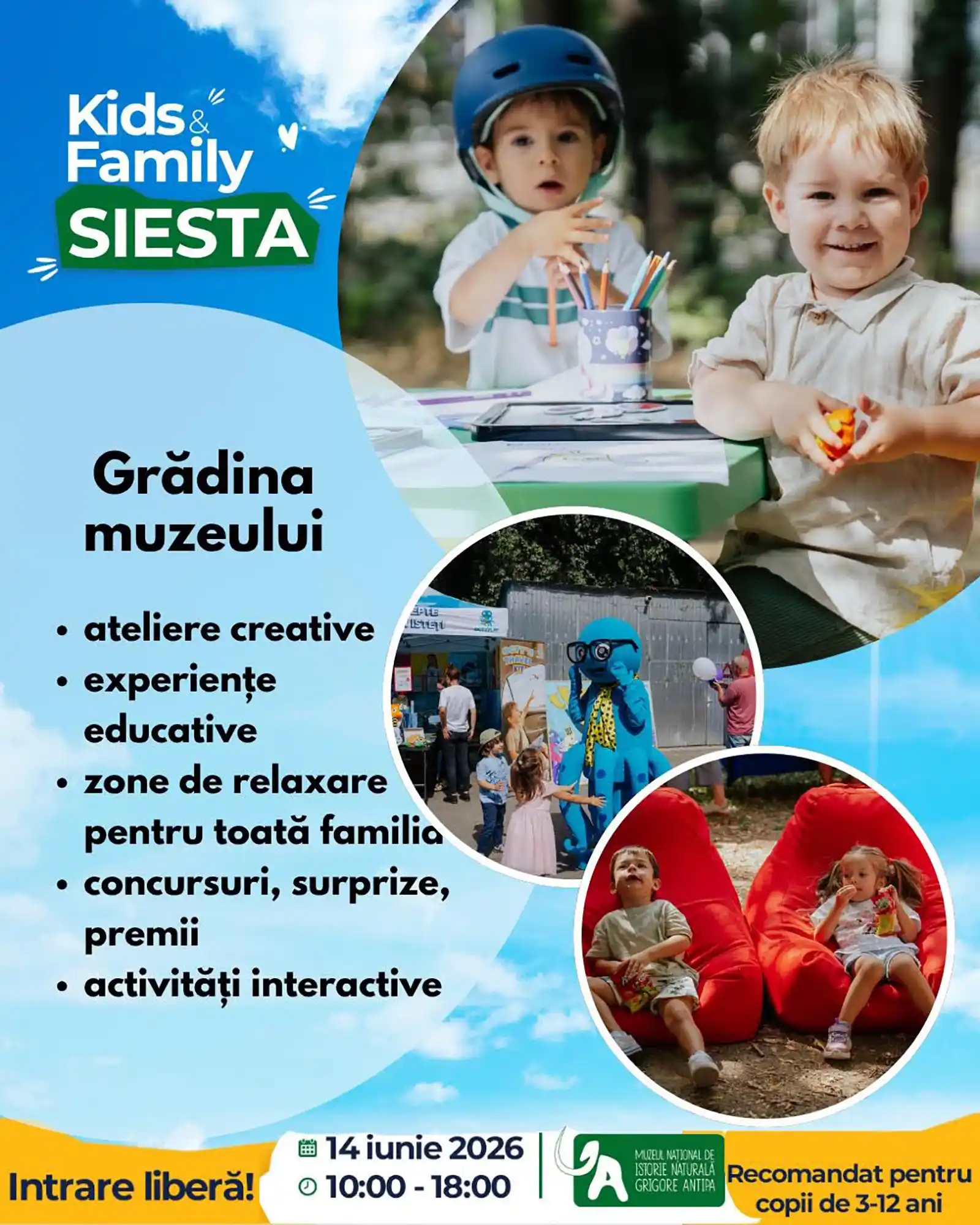 Joacă, educație și timp de calitate: Kids & Family Siesta Summer 2026 revine la Antipa