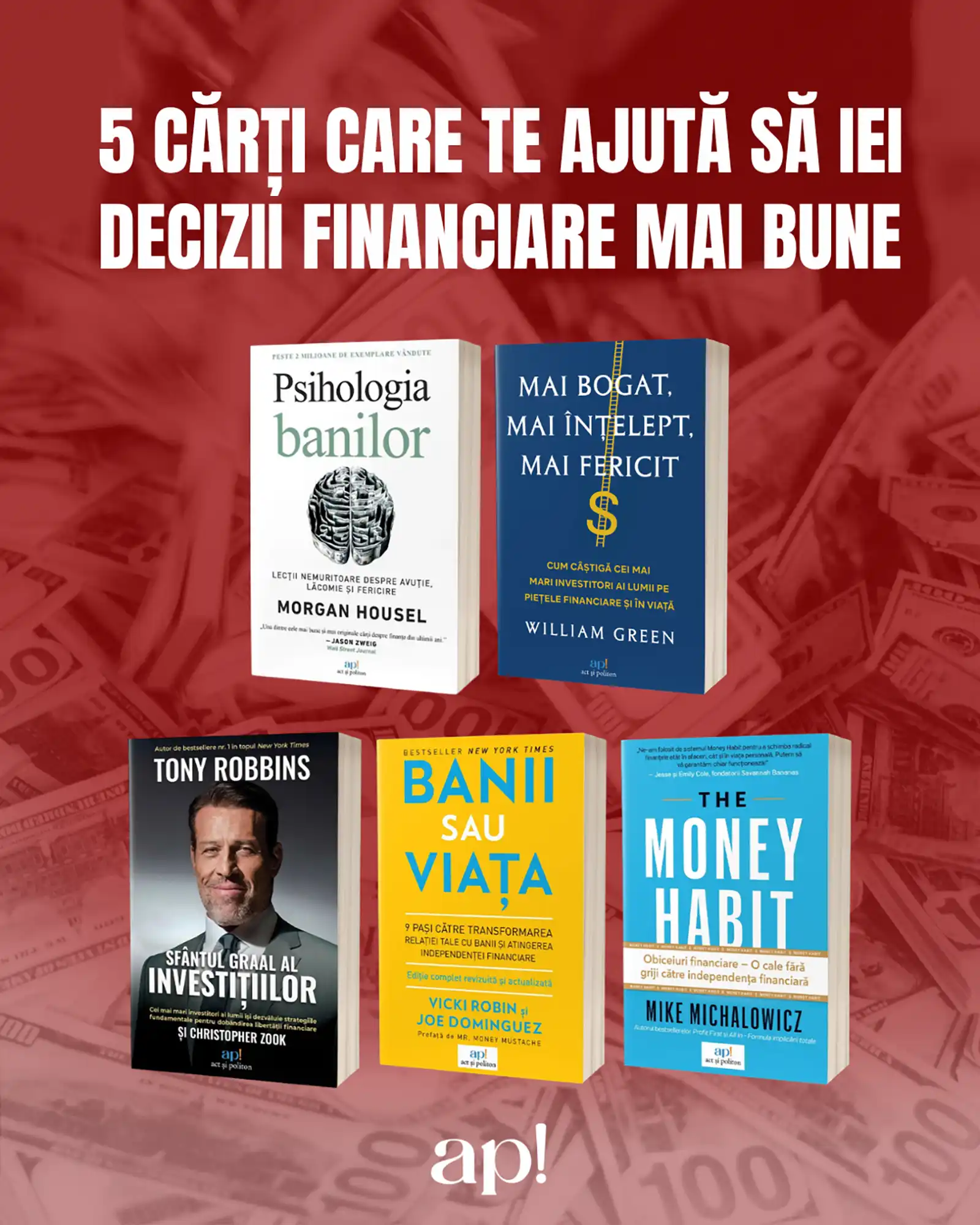5 cărți care te ajută să iei decizii financiare mai bune