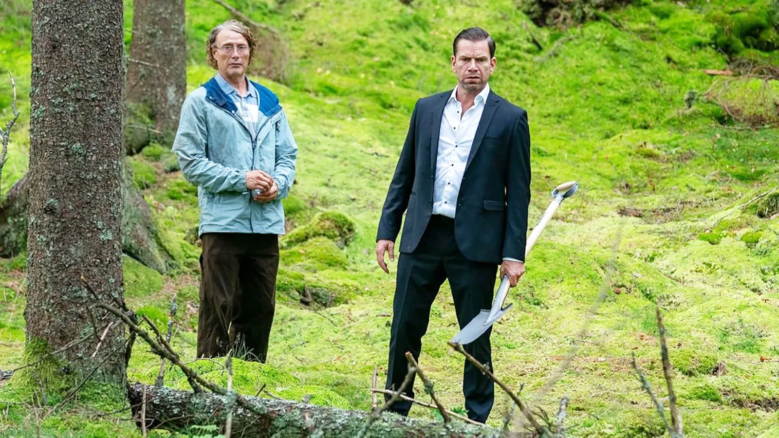 Nikolaj Lie Kaas and Mads Mikkelsen in The Last Viking (2025)