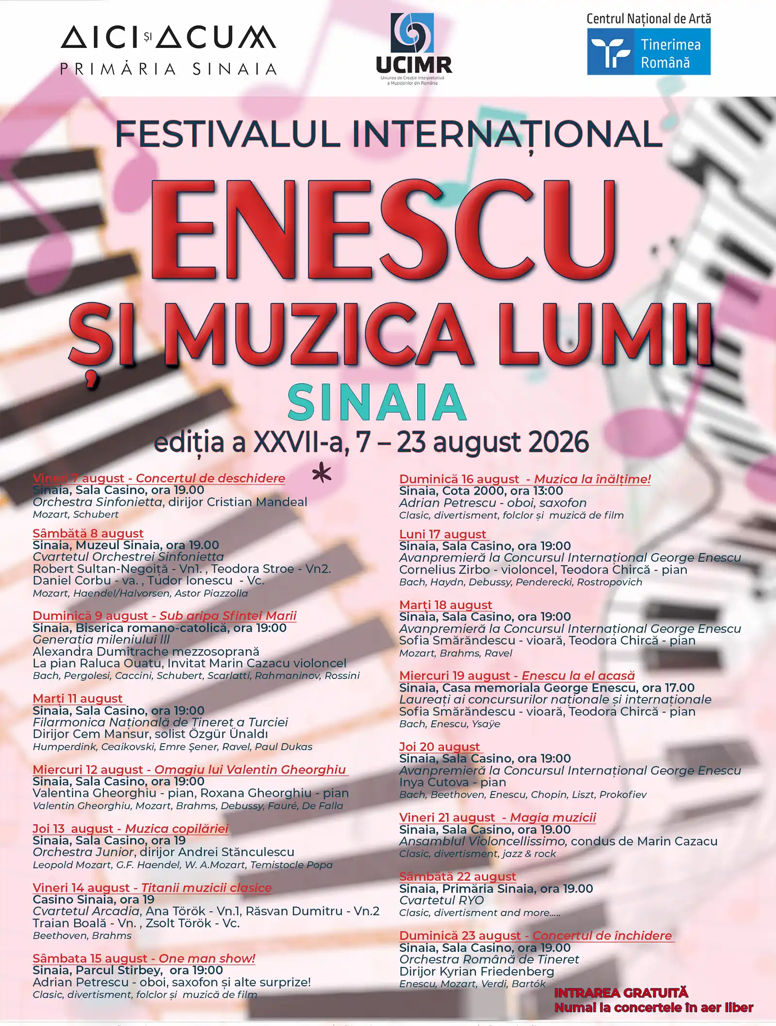 Festivalul Enescu și muzica lumii 2026 - ediția a 27-a