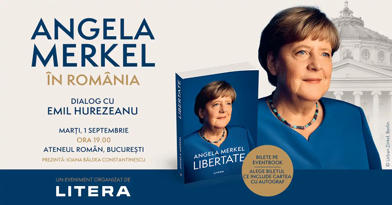 Angela Merkel vine la București pentru lansarea volumului „Libertate. Amintiri 1954–2021”