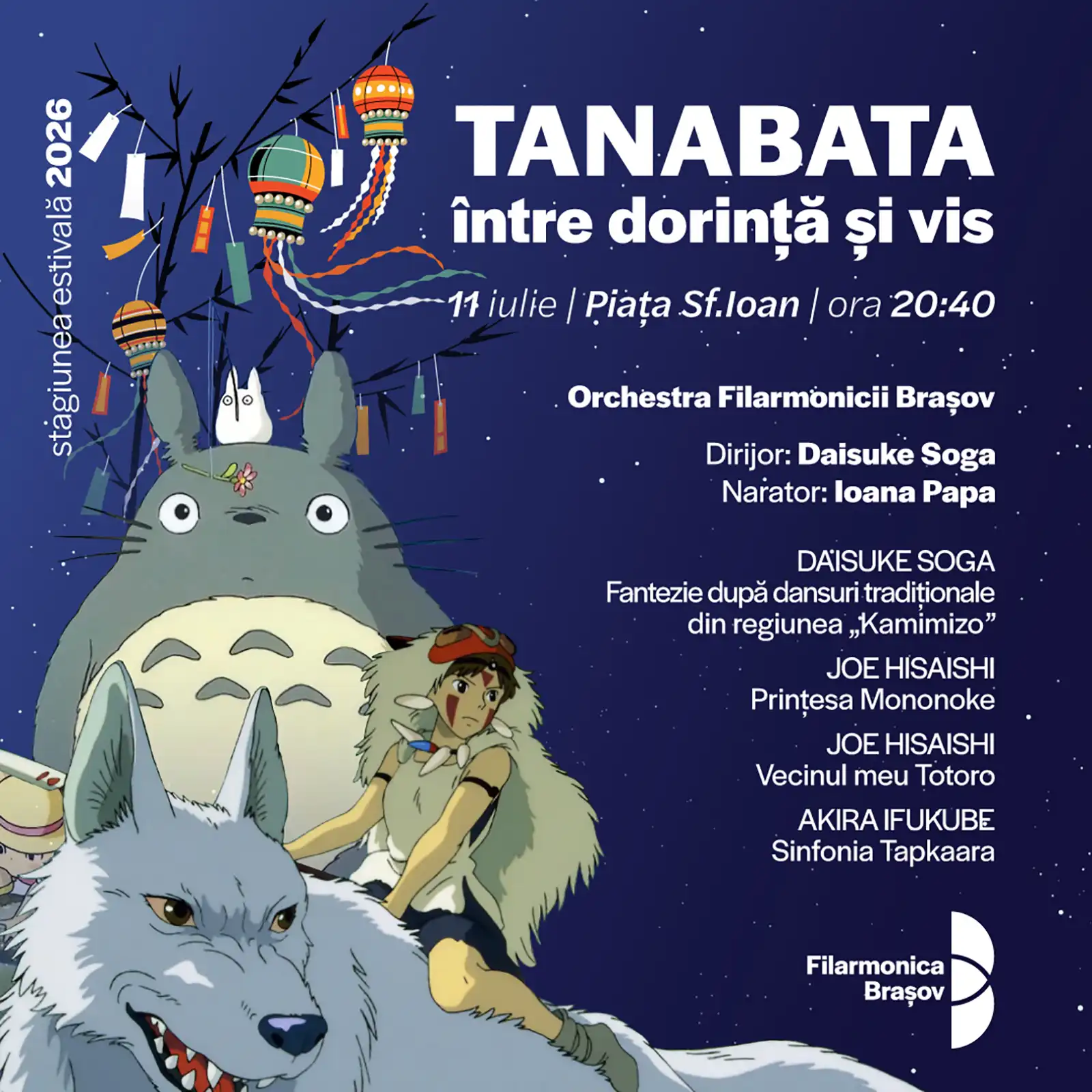Filarmonica Brașov: concerte estivale cu muzică de film și ecouri japoneze