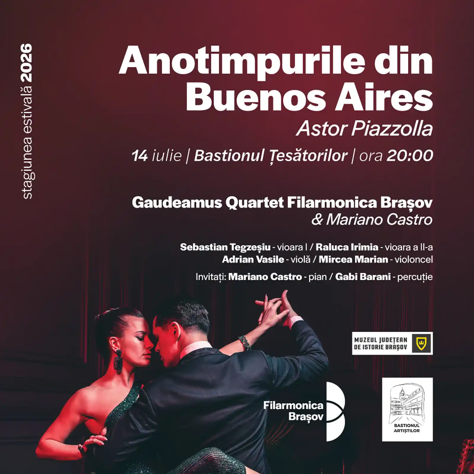 De la tango la jazz: trei seri de muzică în aer liber, săptămâna aceasta la Brașov
