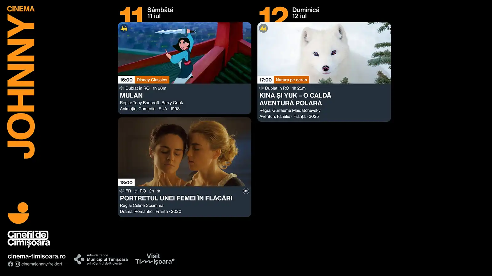 Programul săptămânii 7 - 12 iulie, la Cinema Victoria, Cinema Timiș, Cinema Studio și Cinema Johnny