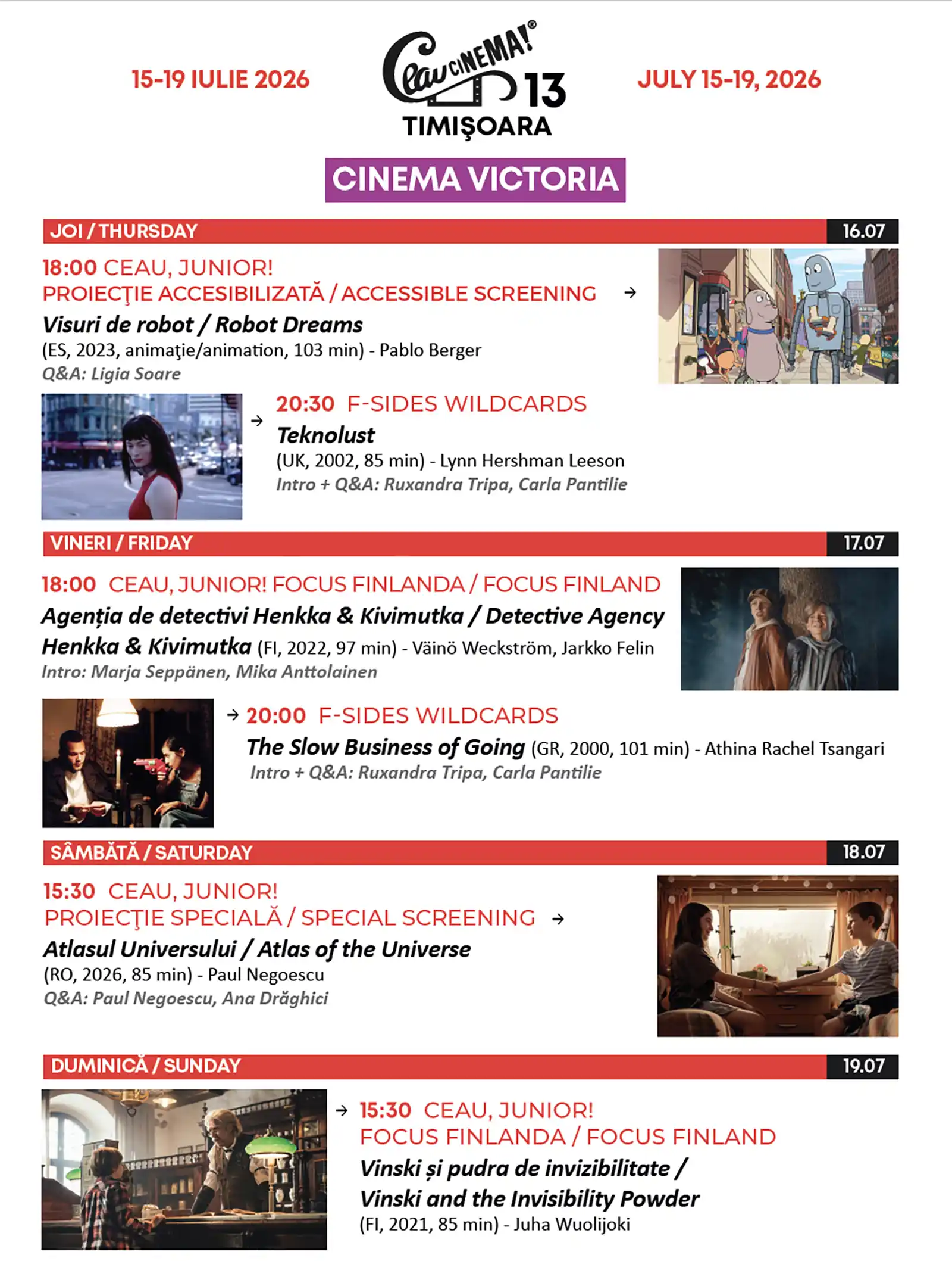 Ceau, Cinema! ajunge la a 13-a ediție - programul complet, 15-19 iulie
