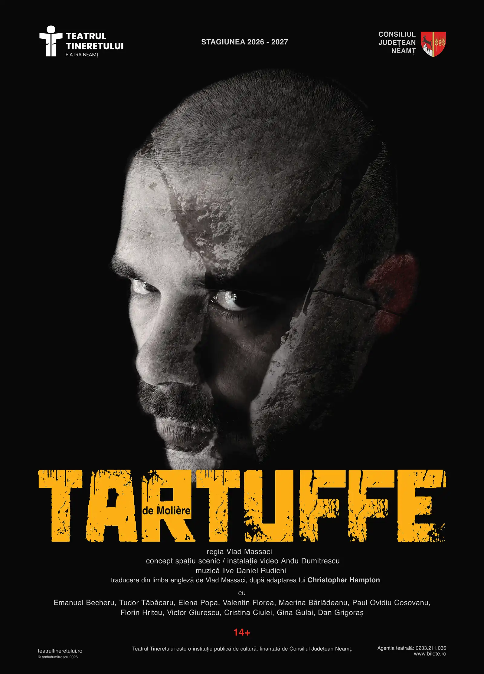 Teatrul Tineretului anunță avanpremiera spectacolului TARTUFFE de Moli&egrave;re