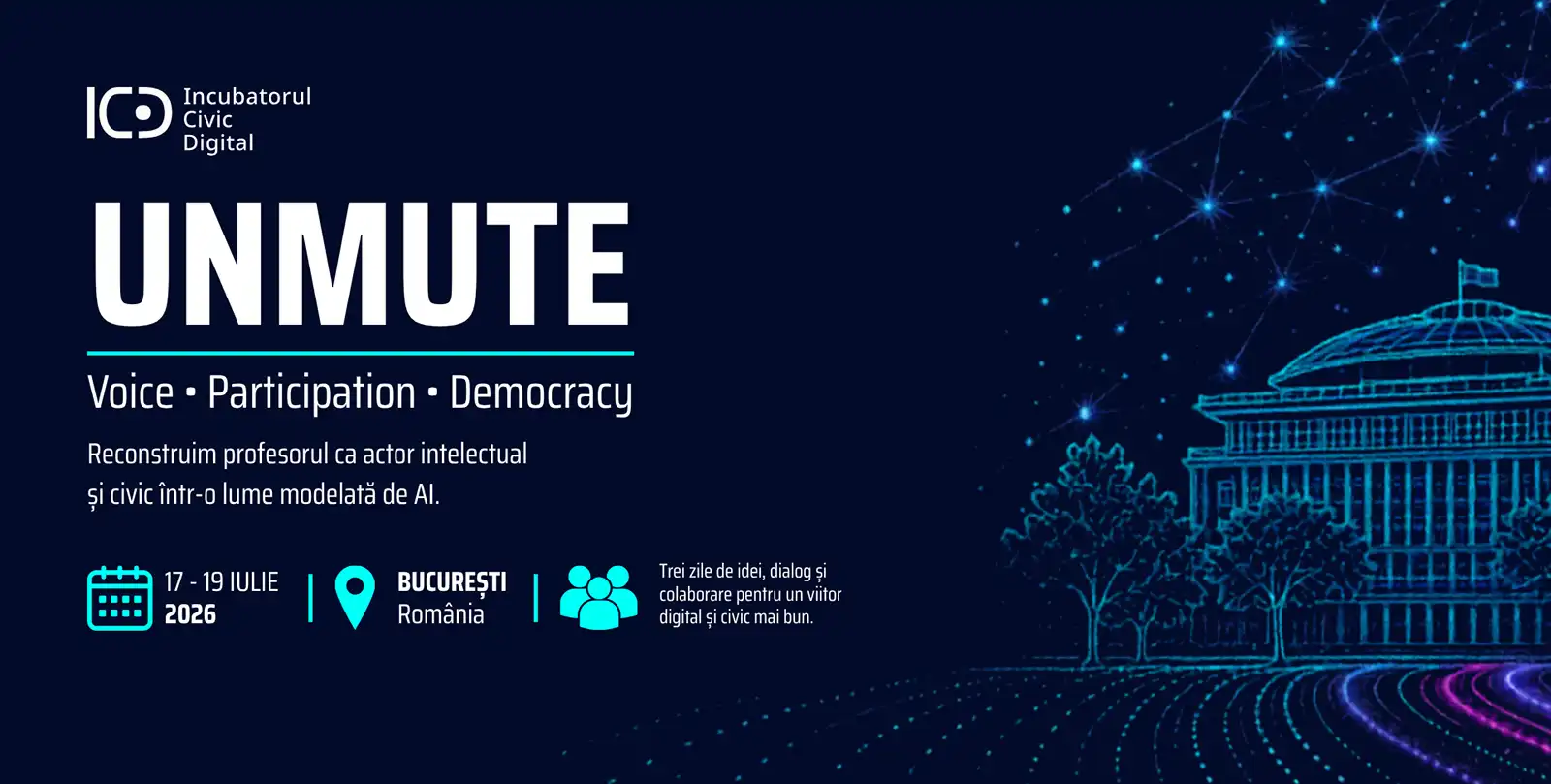 Inteligența artificială, cetățenia digitală și relațiile autentice în școli, în centrul UNMUTE ICD Congress 2026, organizat de Școala de Valori