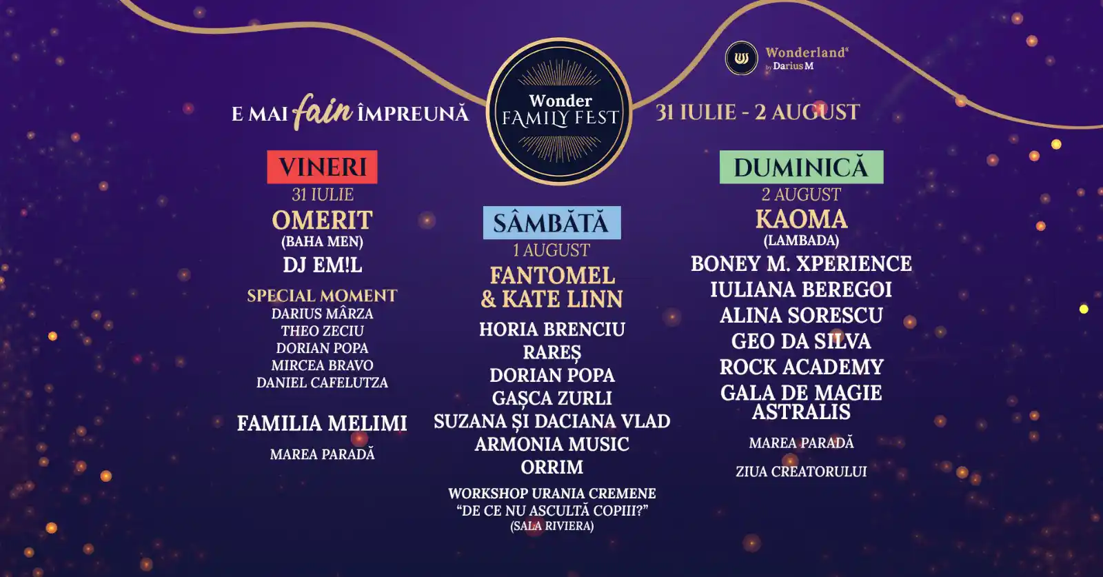 Wonder Family Fest: Numărătoarea inversă pentru cel mai mare festival pentru familii din Rom&acirc;nia a &icirc;nceput!