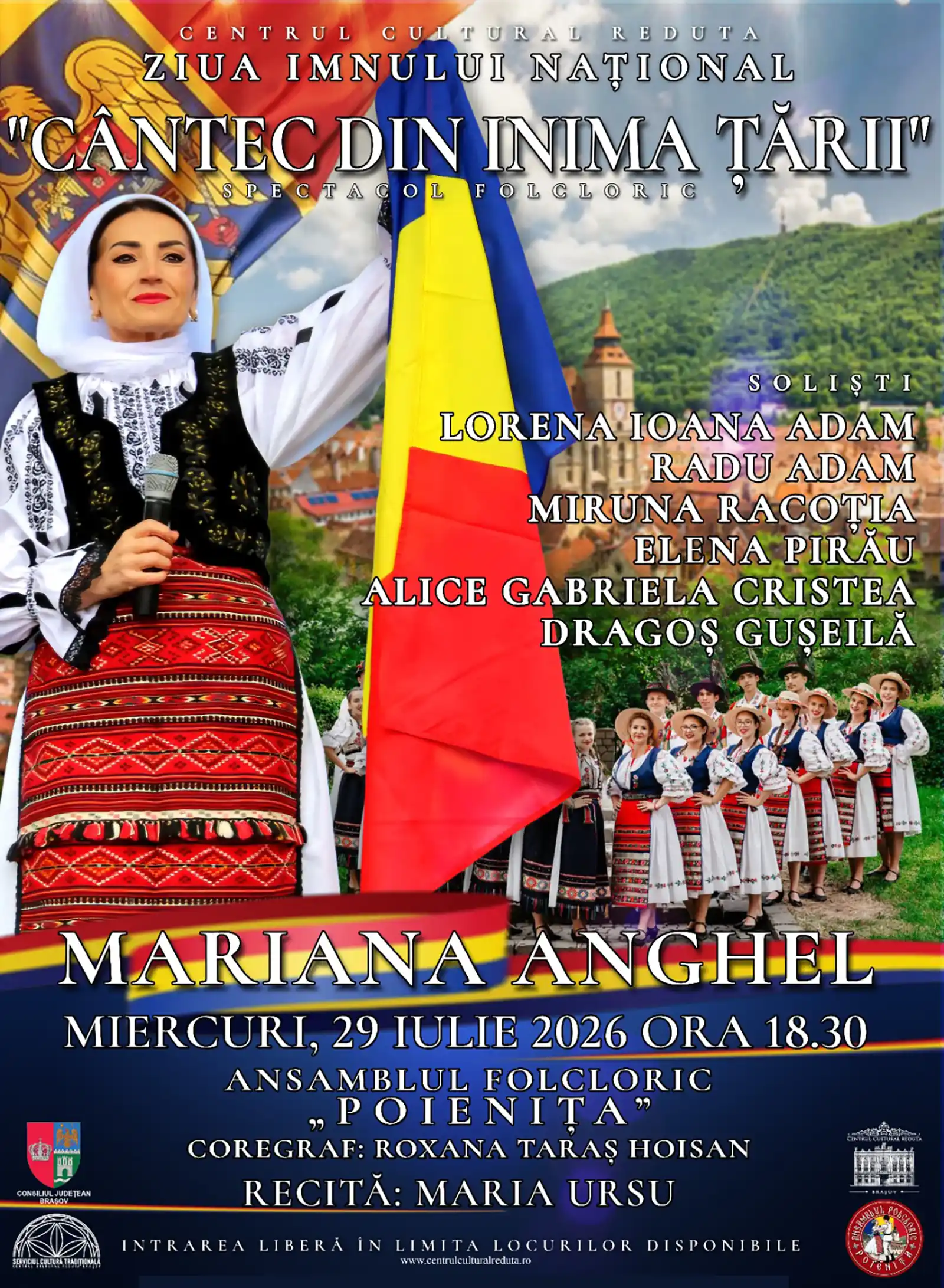 Ziua Imnului Național, celebrată la Centrul Cultural Reduta prin spectacolul folcloric „Cântec din inima țării” Ziua Imnului Național, celebrată la Centrul Cultural Reduta prin spectacolul folcloric „Cântec din inima țării”