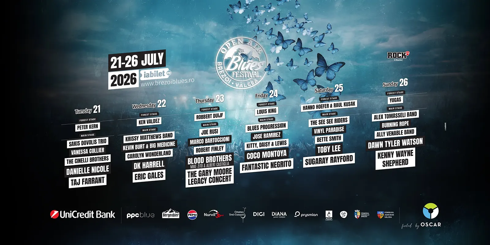 Festivalurile lunii iulie 2026 Open air Blues Festival Brezoi