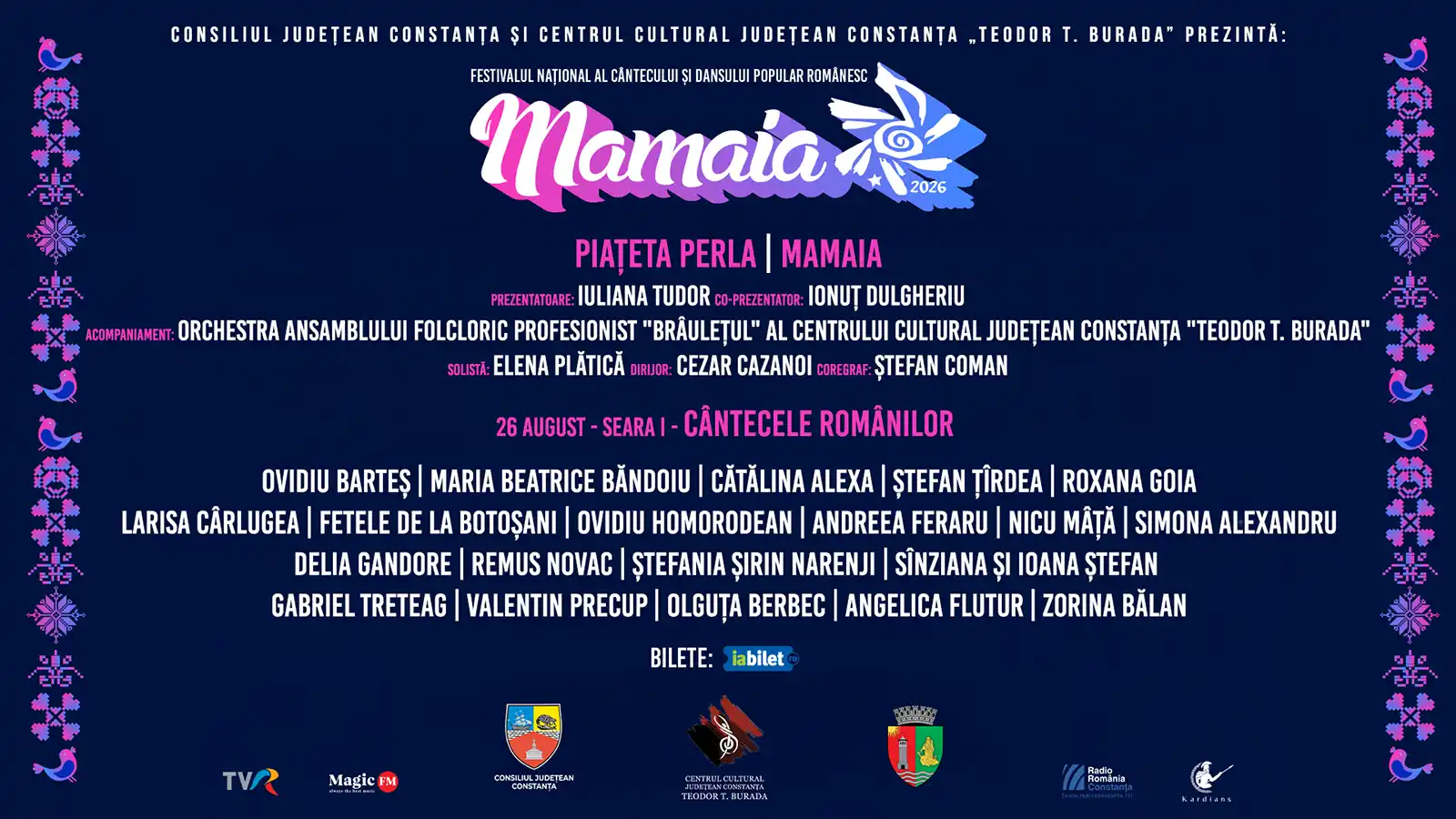 Festivalul Mamaia 2026 continuă cu trei seri dedicate cântecului și dansului popular românesc