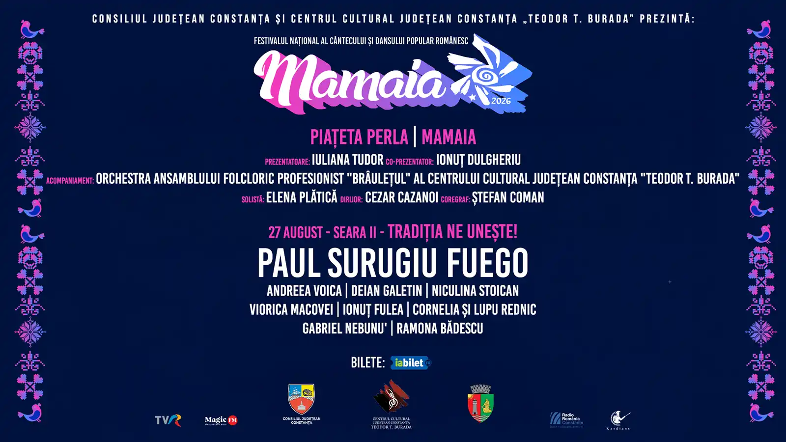 Festivalul Mamaia 2026 continuă cu trei seri dedicate cântecului și dansului popular românesc