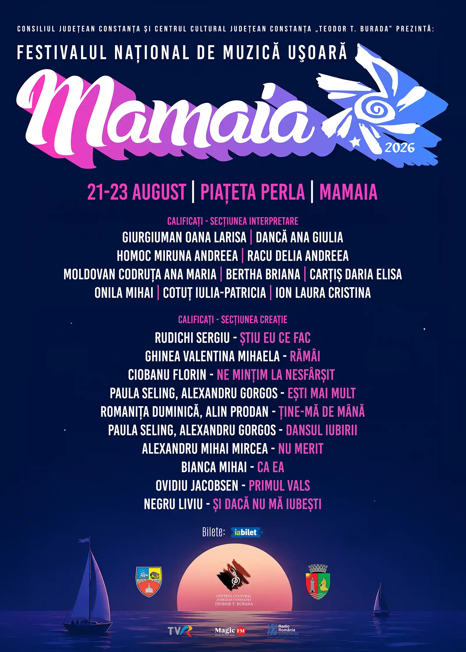 Au fost desemnați participanții la Festivalul Național de Muzică Ușoară „Mamaia” 2026