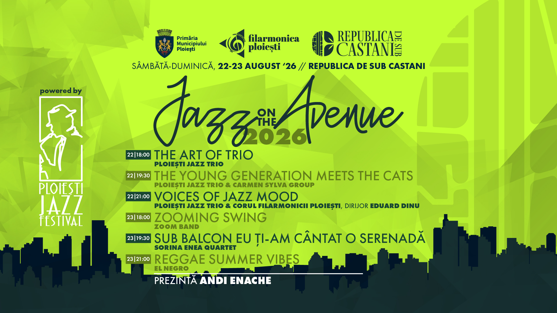 Jazz on the Avenue 22-23 august 2026 Ploiești