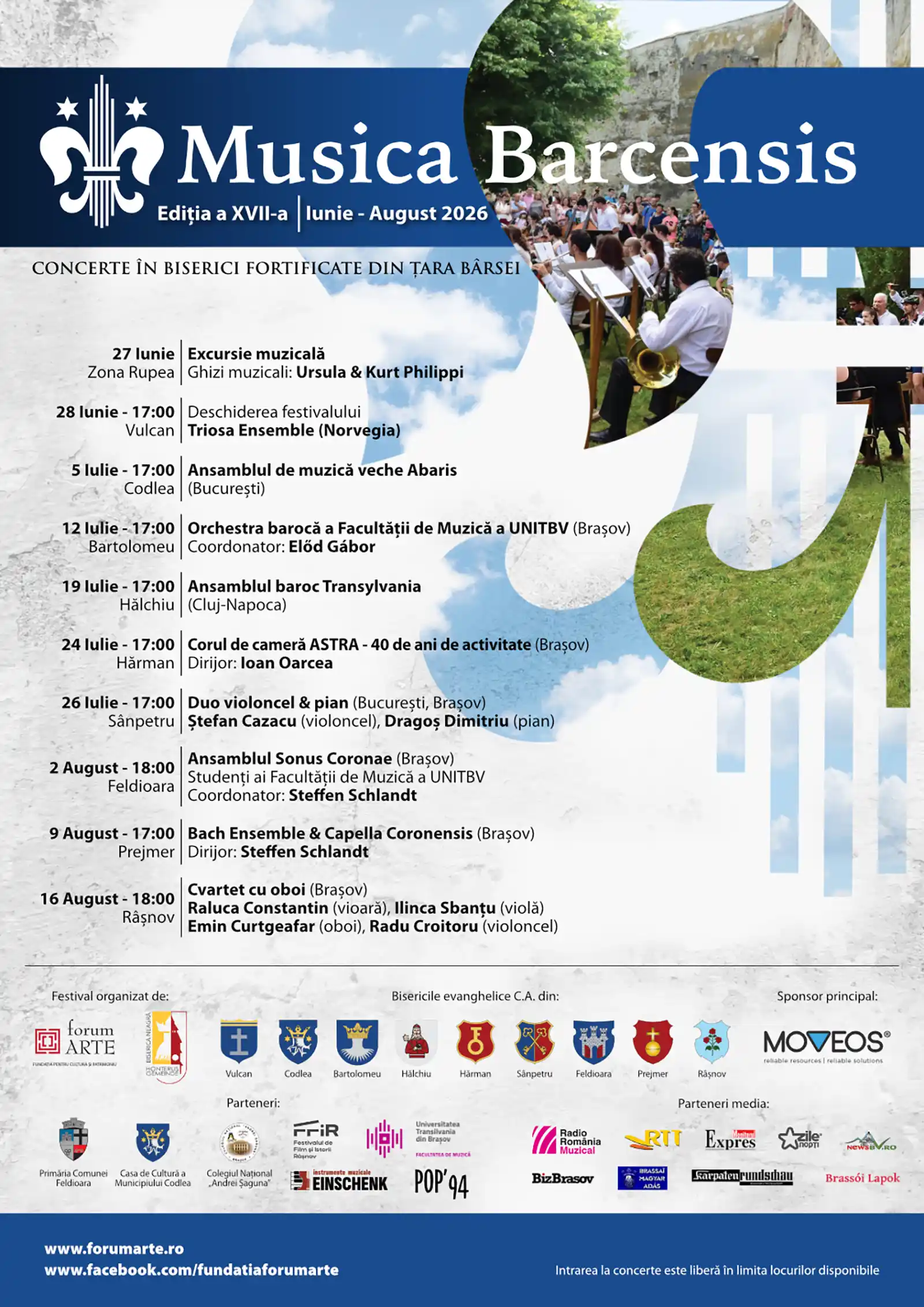 Cea de-a XVII-a ediție a Festivalului Musica Barcensis se încheie duminică, 16 august 2026