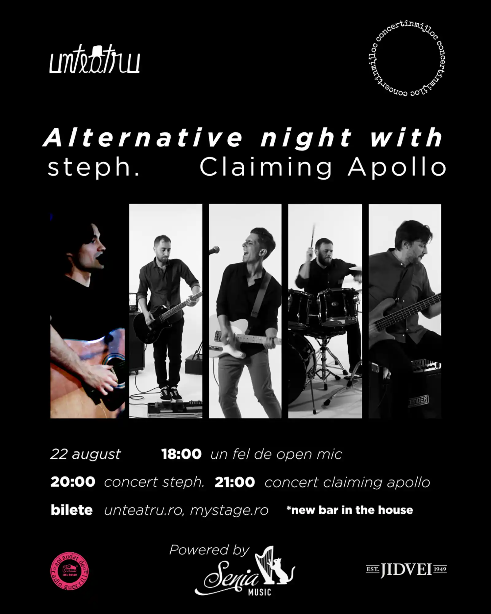 Alternative Night aduce la unteatru o seară dedicată scenei underground: 13 artiști independenți, invitați speciali și două concerte live