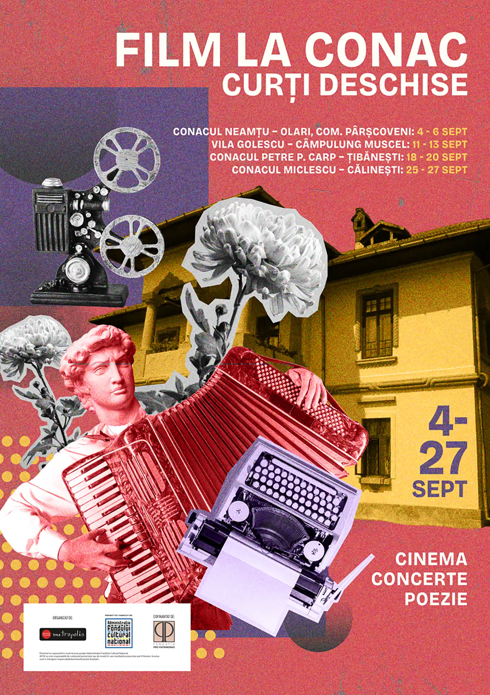 Film la Conac – Curți Deschise: patru weekenduri de film, muzică și poezie în curțile unor conace istorice din România