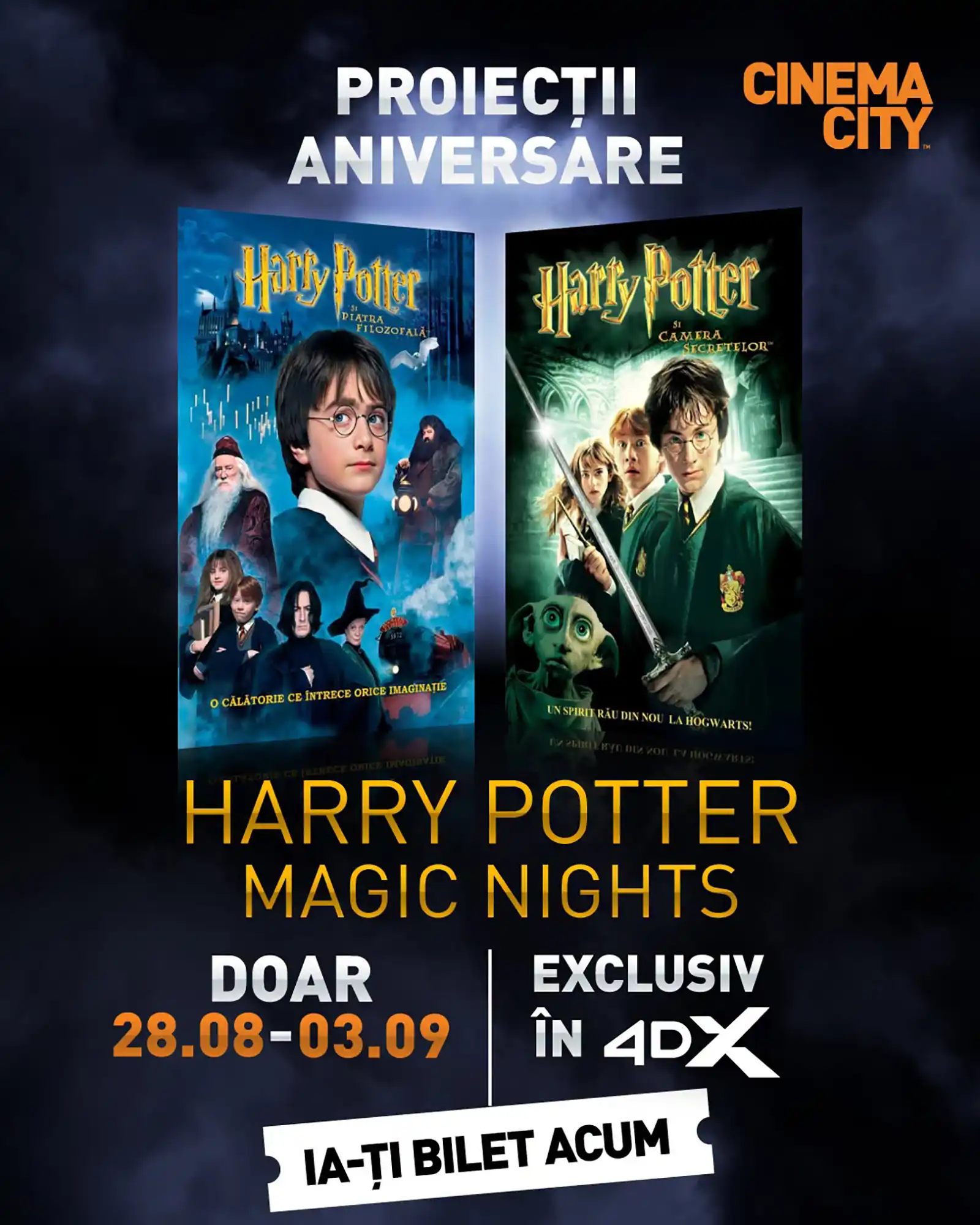 La 25 de ani de Harry Potter, fanii sunt invitați la un maraton 4DX înapoi la Hogwarts