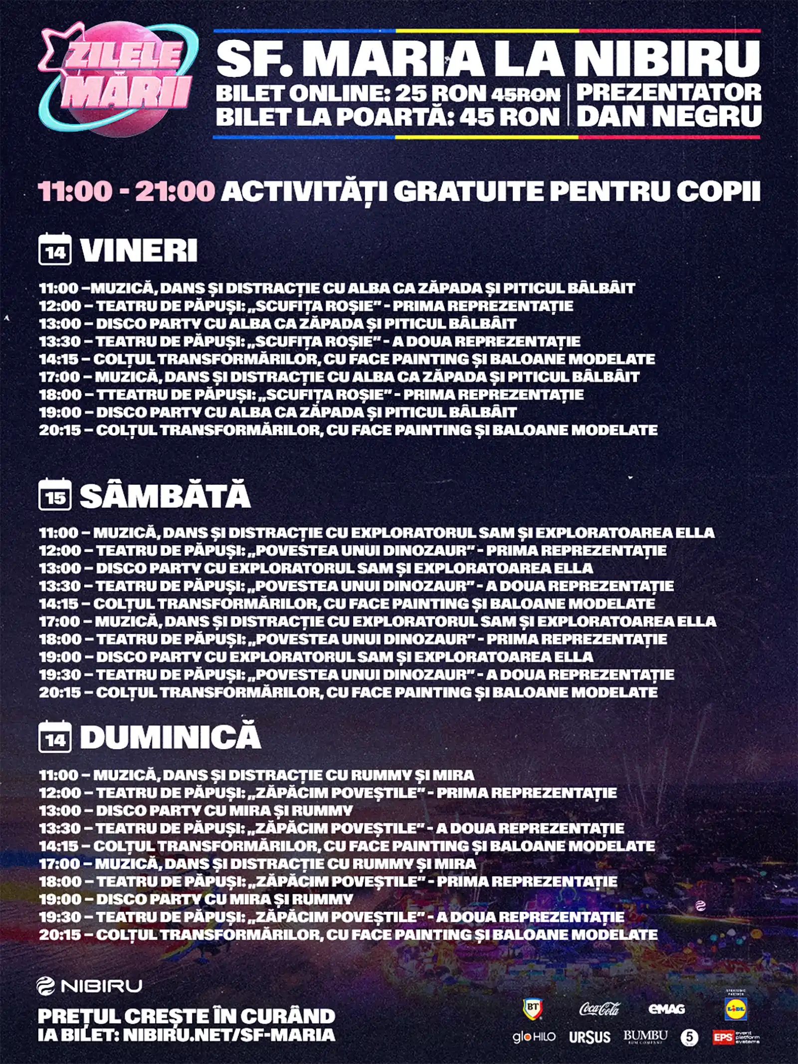 NIBIRU dă startul unui weekend-maraton de Sf. Maria: trei zile de entertainment, de dimineața până noaptea