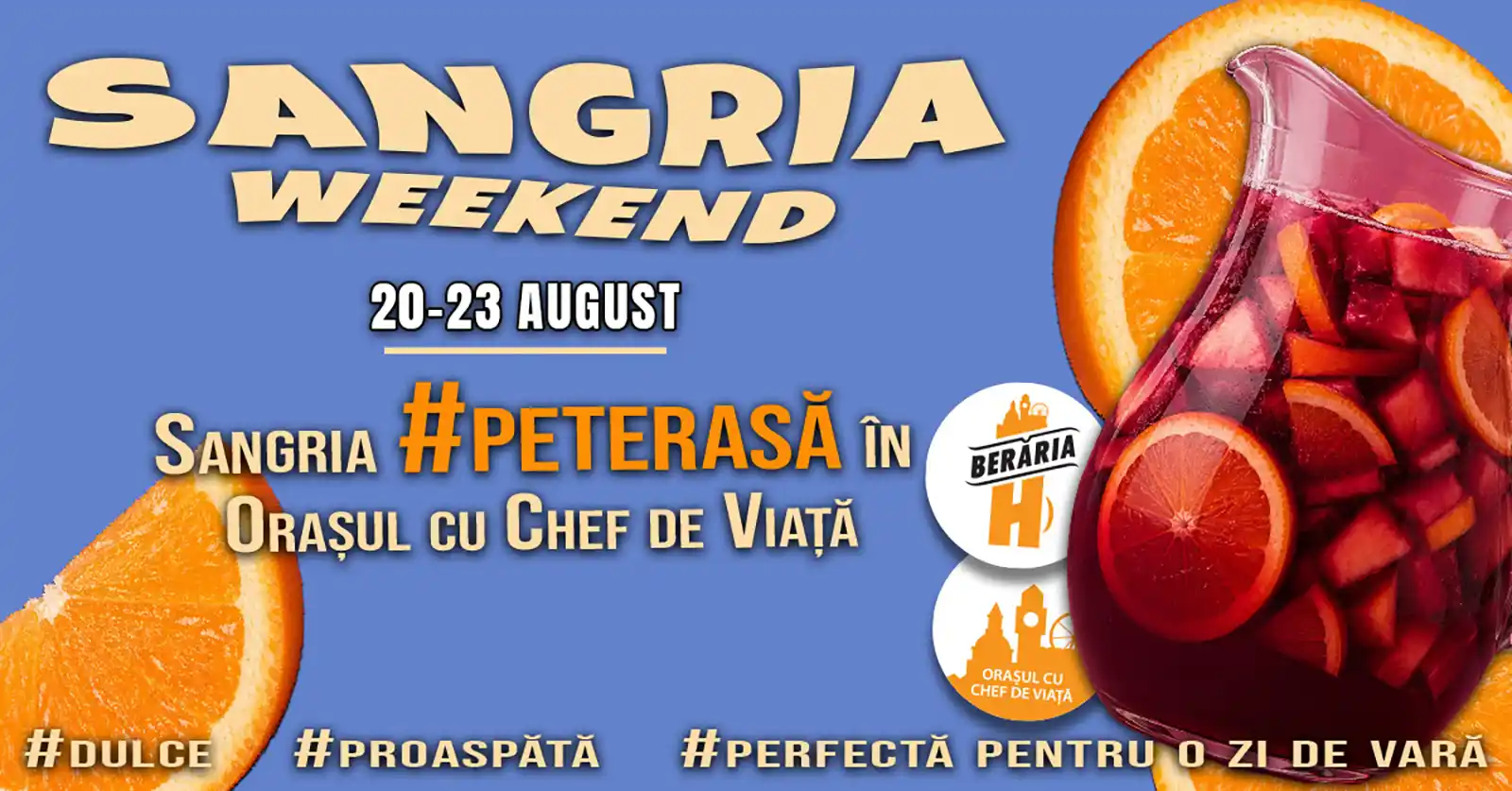 Sangria Weekend la Berăria H: patru rețete de sangria pe terasa din Herăstrău, 20–23 august 2026