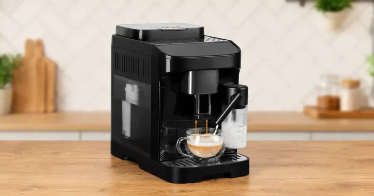 Aparat de cafea modern pe blatul de bucatarie