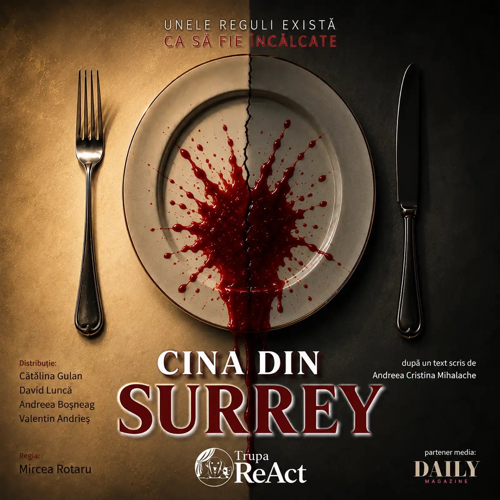 Perfecțiune mortală &icirc;ntre patru pereți: Premieră națională cu thrillerul psihologic &bdquo;Cina din Surrey&rdquo; la Teatrul Amzei