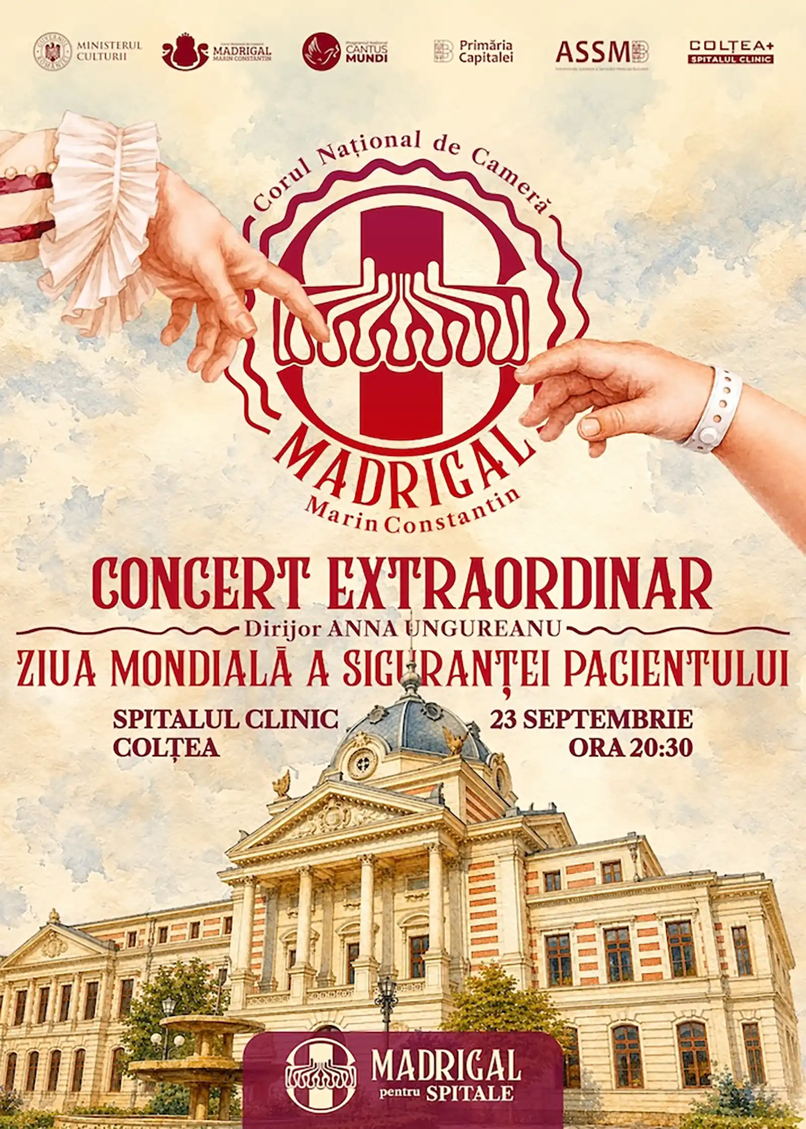 MADRIGAL PENTRU SPITALE continuă la Colțea: un concert care aduce împreună medici, actuali și foști pacienți