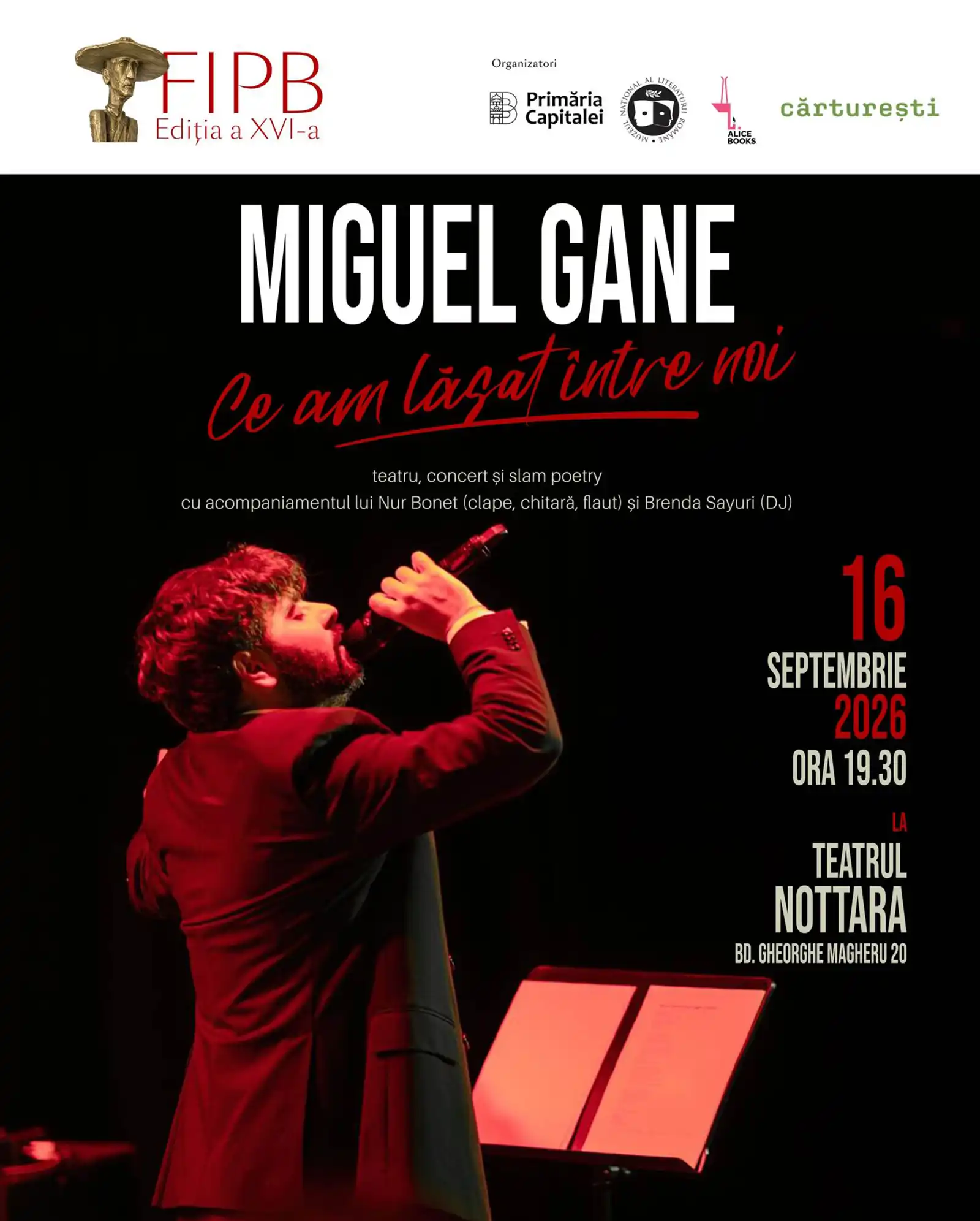 Miguel Gane, românul devenit fenomen al poeziei de limbă spaniolă, vine la București cu spectacolul „Ce am lăsat între noi”