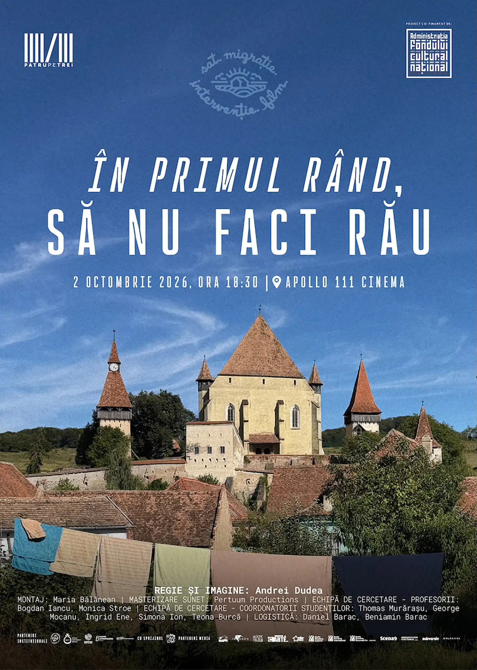 Când satul se schimbă odată cu oamenii care îl locuiesc: proiecția documentarului „În primul rând, să nu faci rău”, la Apollo 111 Cinema, și vernisajul expoziției „Sat. Migrație. Intervenție. Film”, la Random House