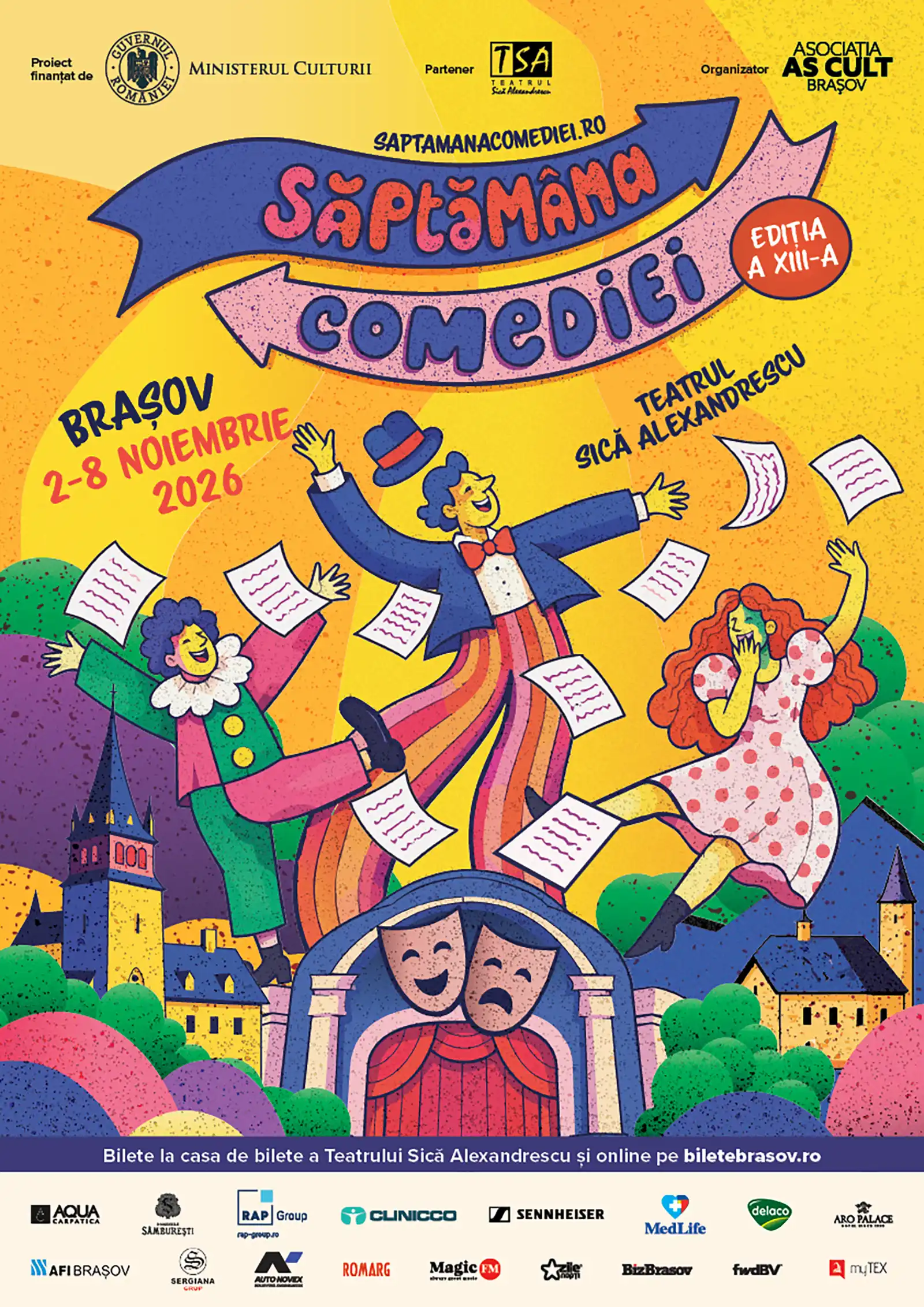 Săptămâna Comediei revine cu spectacole prezentate în premieră la Brașov, între 2 și 8 noiembrie 2026