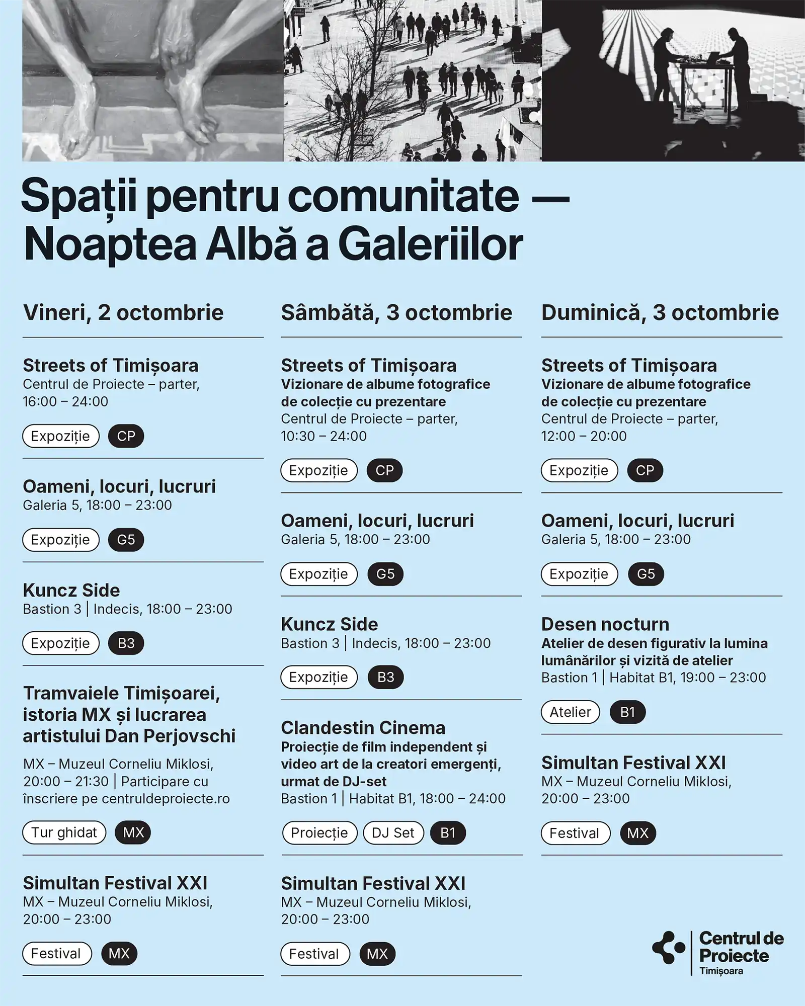 Cinci spații ale Centrului de Proiecte intră în circuitul Nopții Albe a Galeriilor