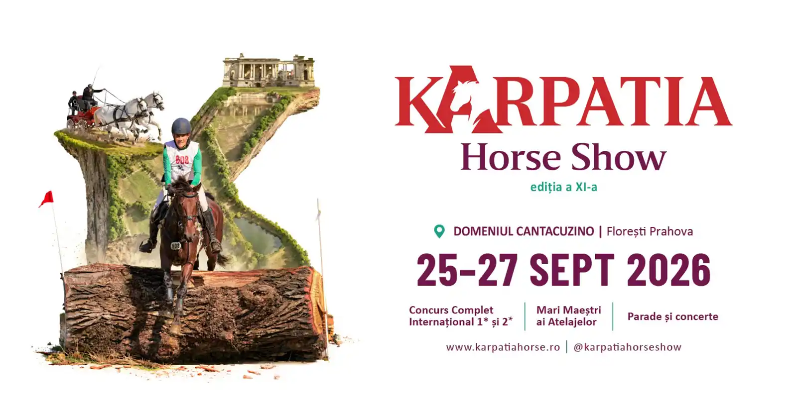 Karpatia Horse Show 2026 pe Domeniul Cantacuzino: tradiție ecvestră și renașterea unui simbol arhitectural