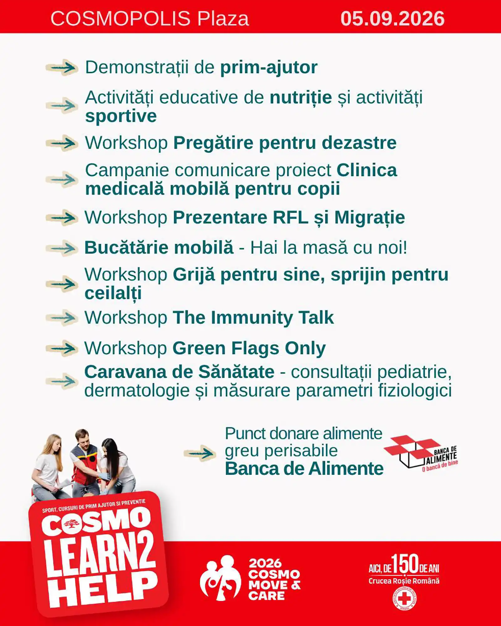 Crucea Roșie Română - intervenție umanitară la Cosmo Move & Care Festival 2026
