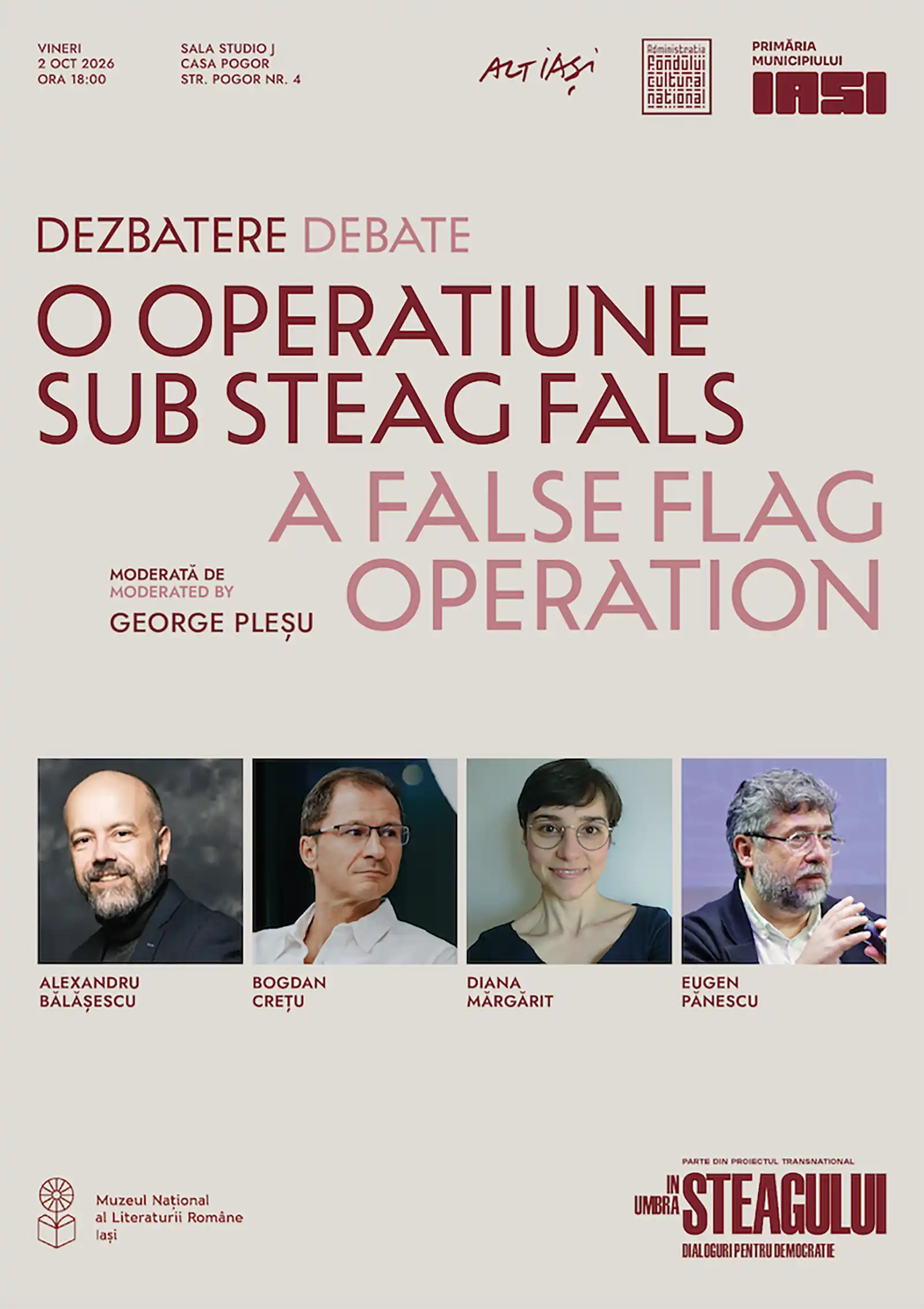 „Sub același steag” continuă la Iași seria „În umbra steagului: dialoguri pentru democrație”