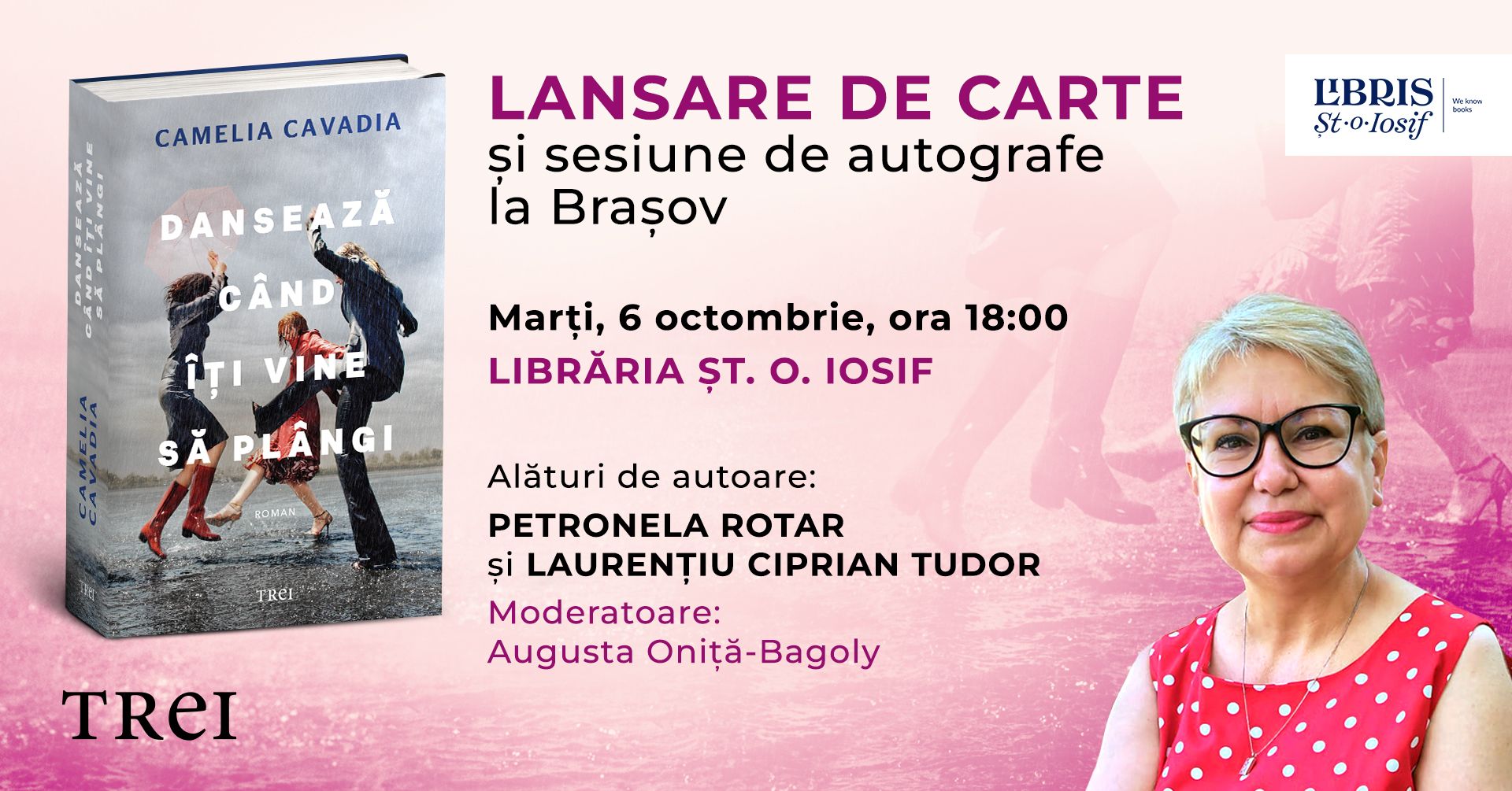 Lansare de carte – “Dansează când îți vine să plângi”, de Camelia Cavadia