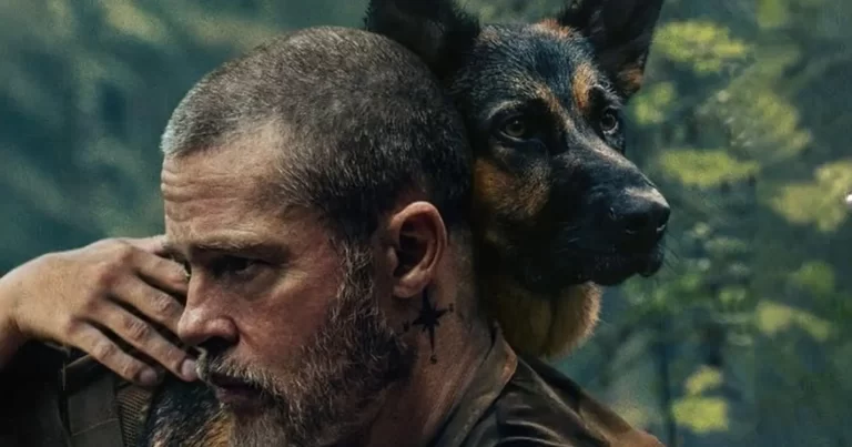 Brad Pitt și câinele Odin în filmul În inima sălbăticiei