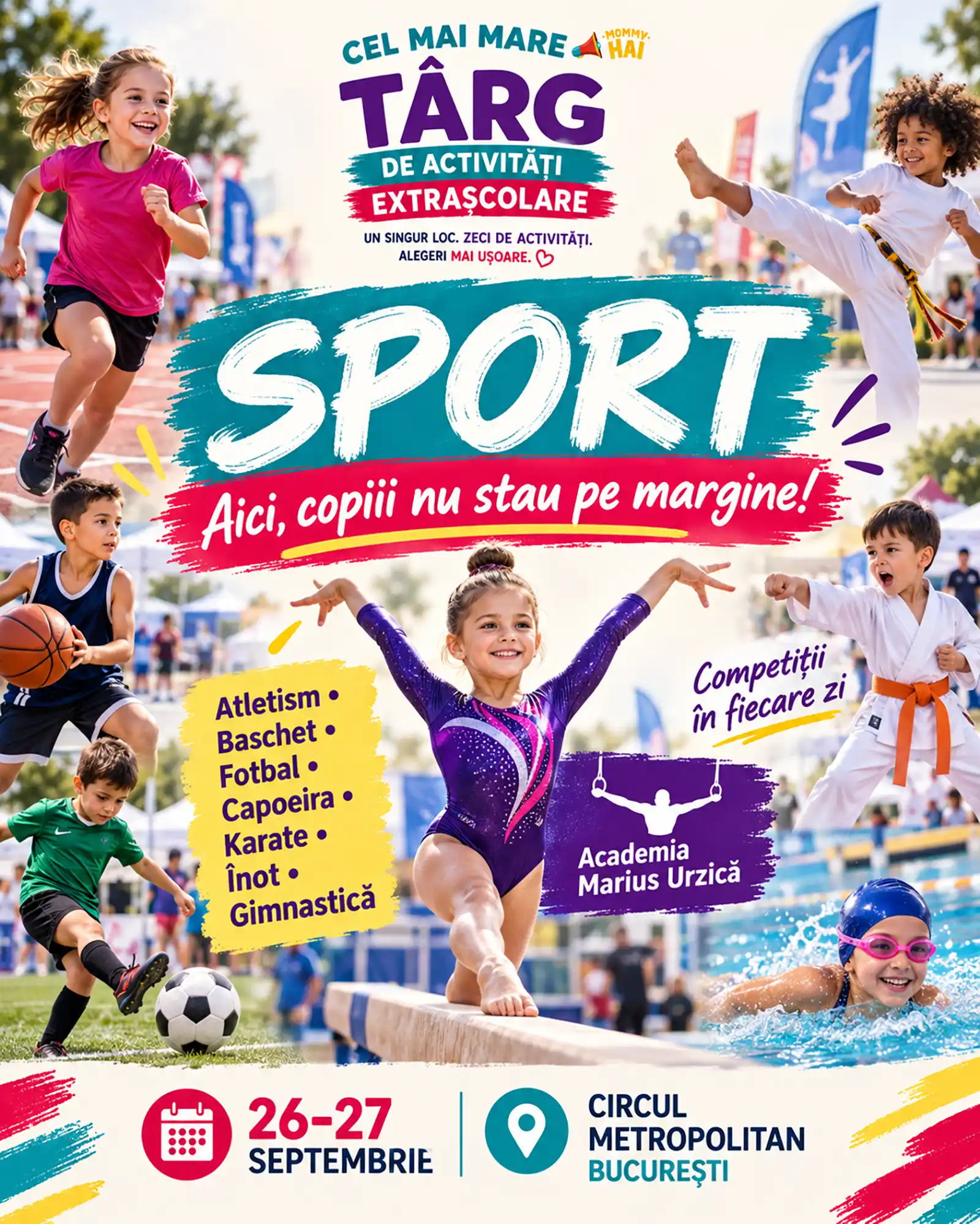 Târgul Mommy HAI - de la roboți umanoizi și telescoape, la excavatoare, pompieri, actorie și sport: pe 26–27 septembrie, copiii sunt invitați să ÎNCERCE, înainte să ALEAGĂ!