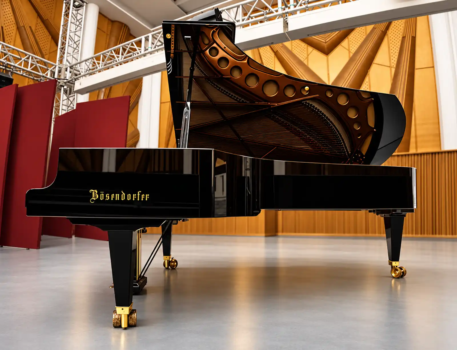 Pianul Sălii Radio Bösendorfer Imperial. Photo credits: Bogdan Soaca