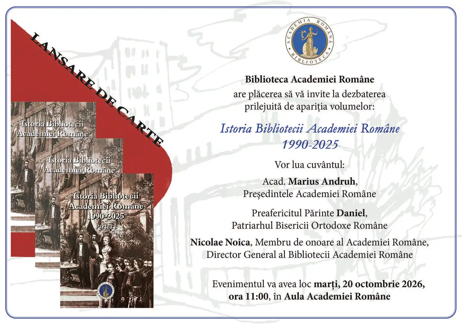 Lansarea seriei „Istoria Bibliotecii Academiei Române (1867–2025)”