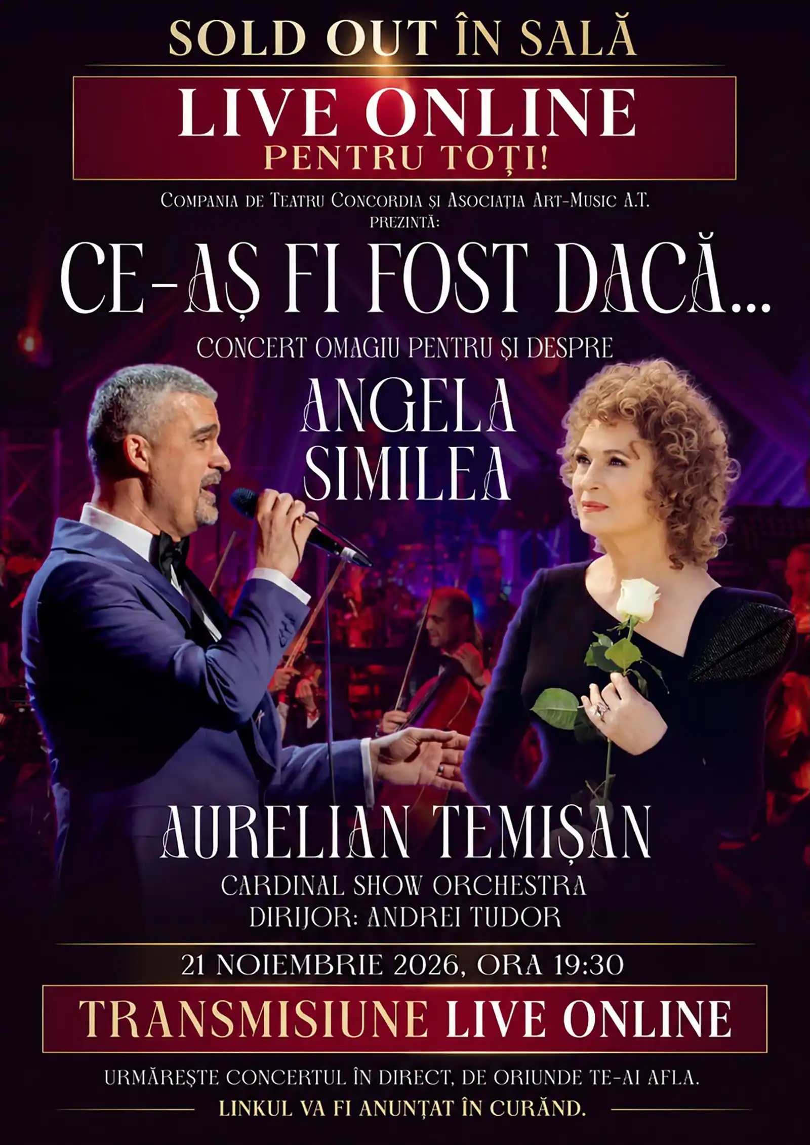 Angela Similea, celebrată &icirc;ntr-un concert-eveniment sold-out, transmis și online