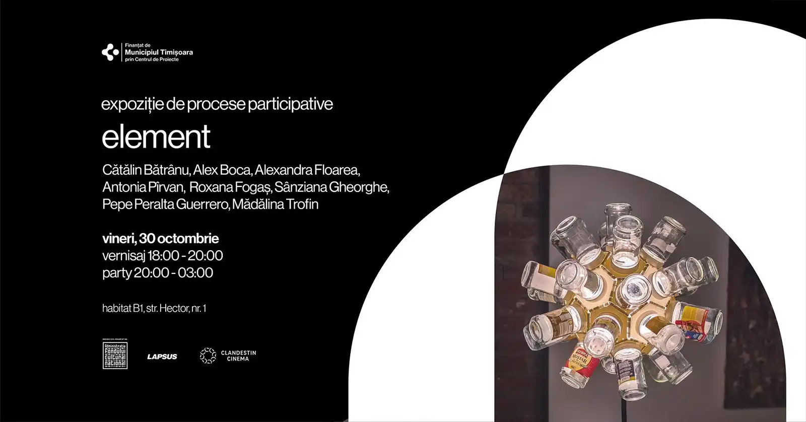 Habitat B1 găzduiește vernisajul expoziției „element” și un program special de Halloween organizat de Clandestin Cinema
