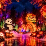 Halloween la Lumina Park București: dovleci, vrăjitoare și instalații luminoase