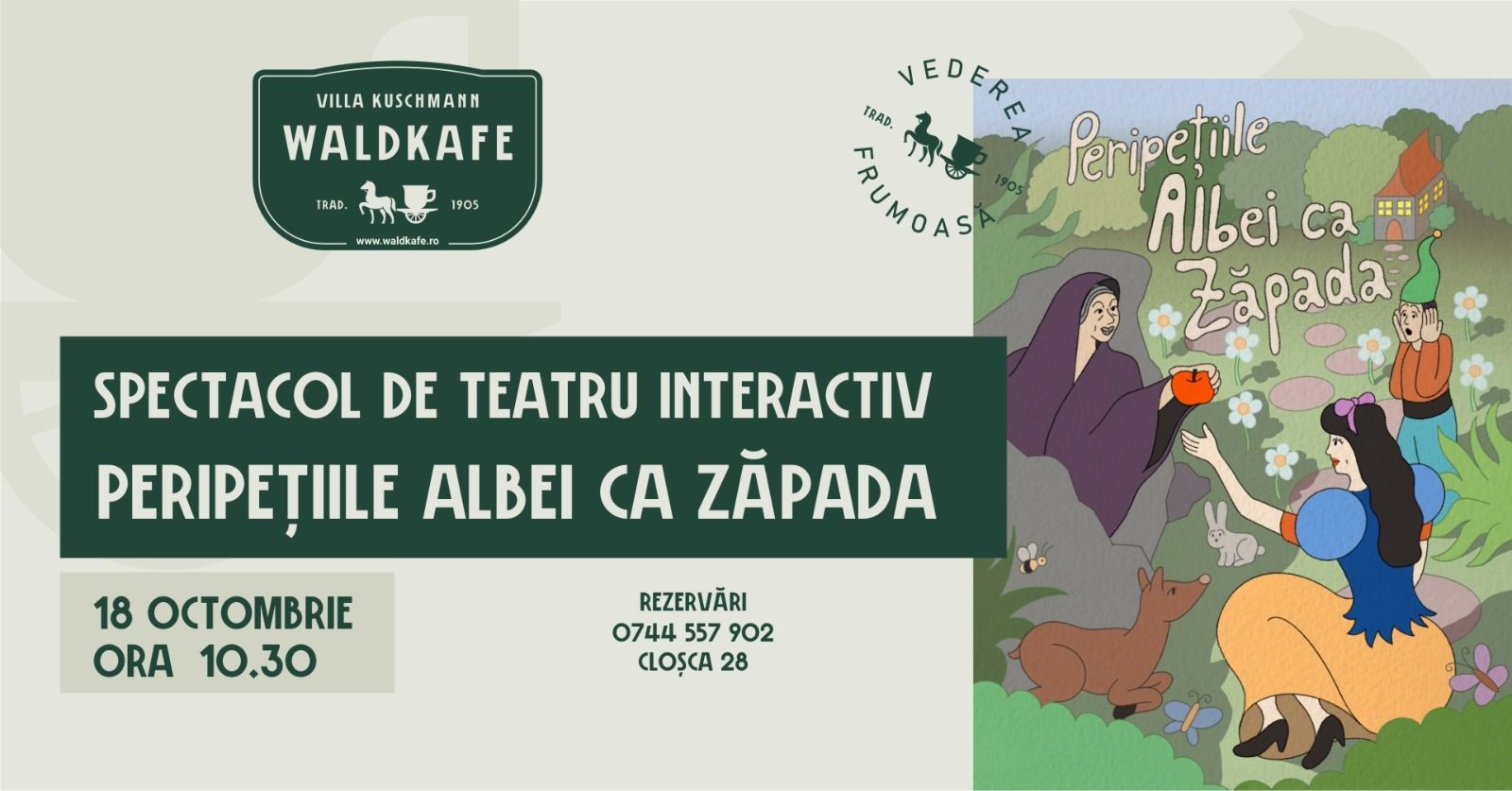 Peripețiile Albei ca Zăpada • Spectacol de teatru interactiv