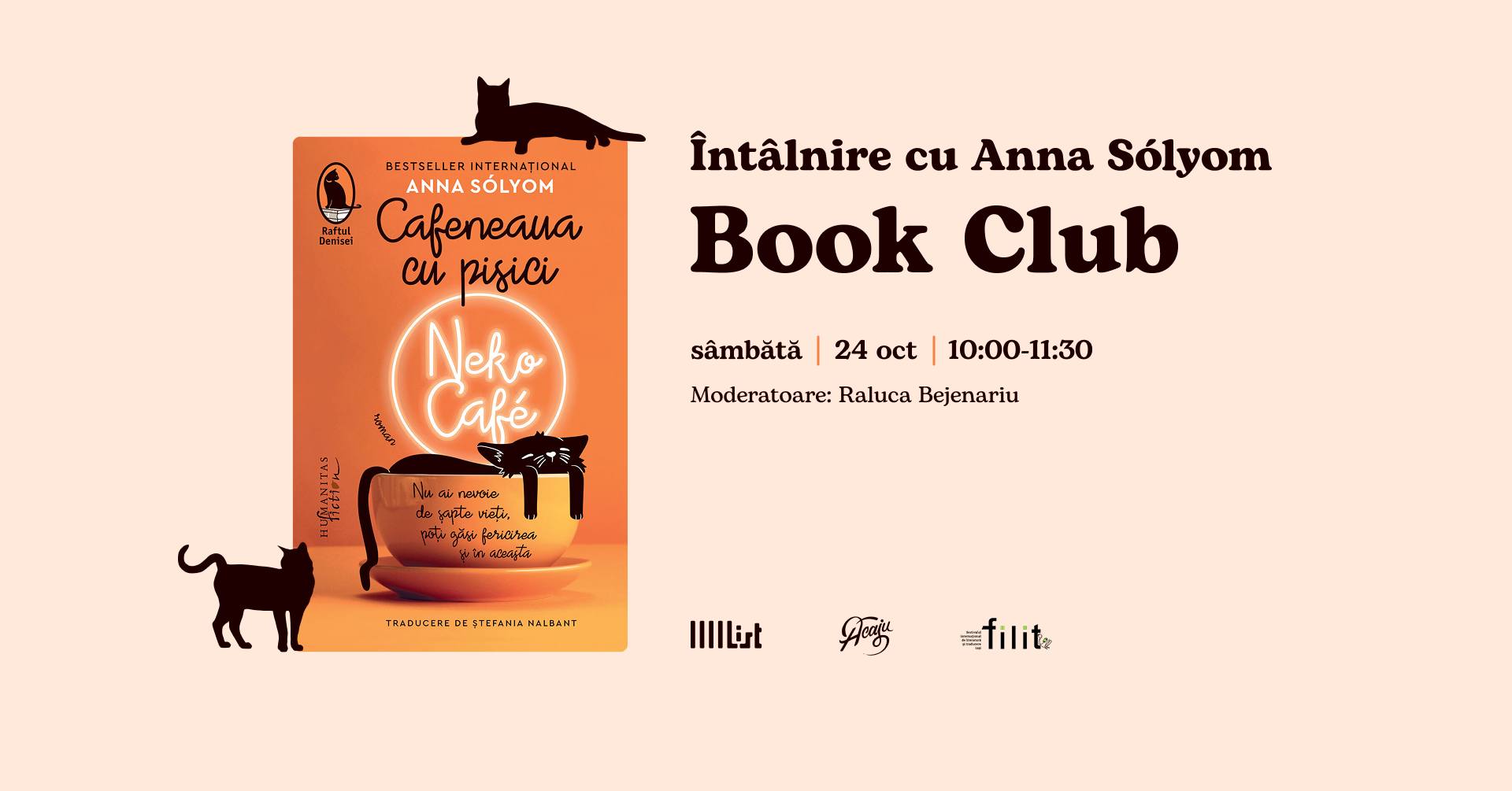 Întâlnire cu Anna Solyom. Cafeneaua cu pisici. Neko Café