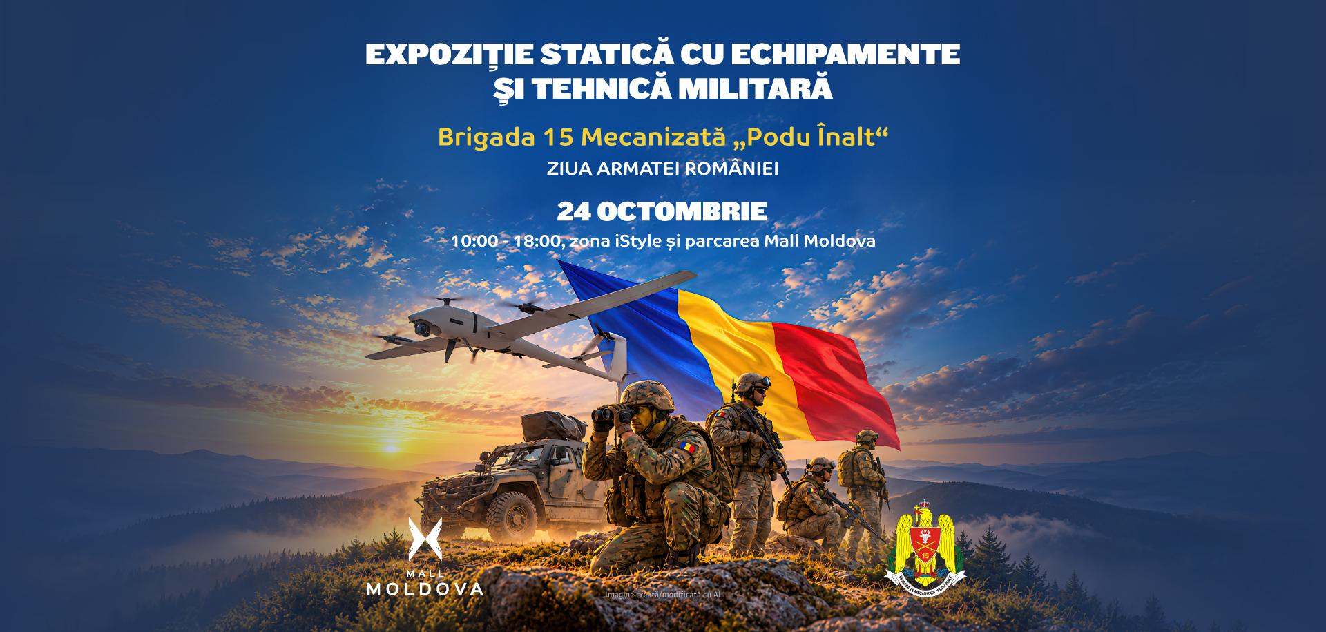 Expoziție Statică cu Echipamente și Tehnică Militară la Mall Moldova