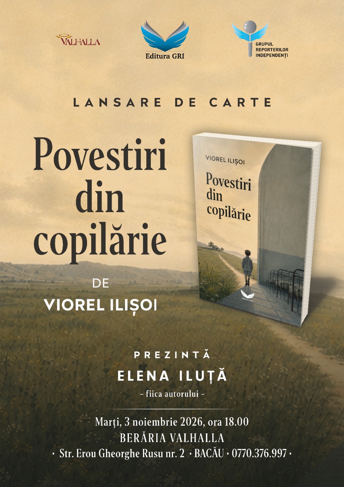 Lansare de carte Viorel Ilișoi “ Povestiri din copilărie”