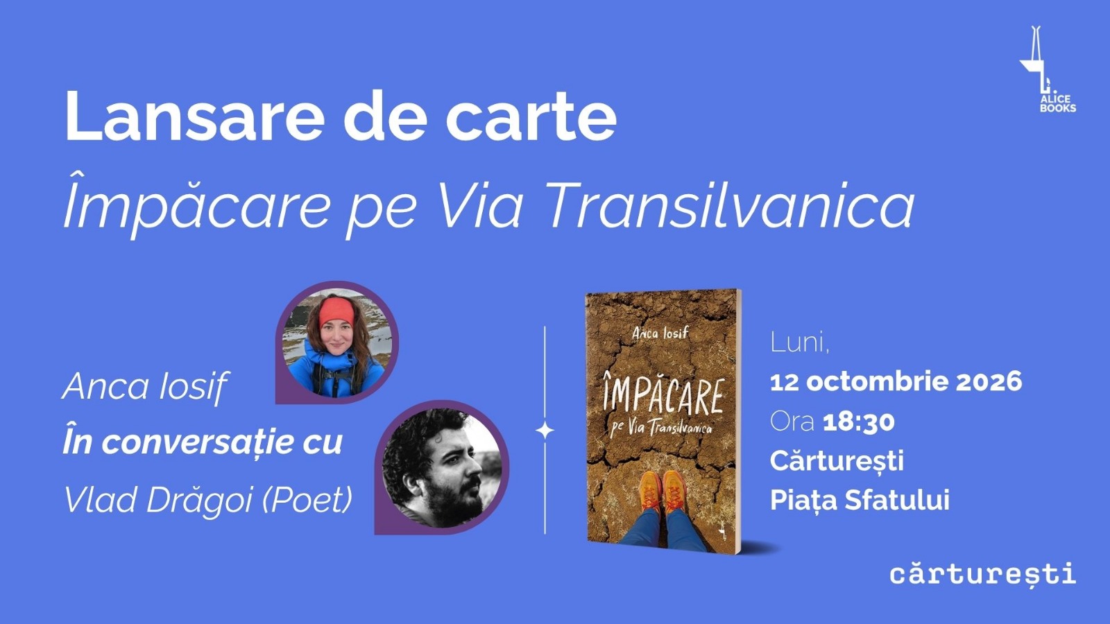 Lansare de carte: „Împăcare pe Via Transilvanica”, de Anca Iosif