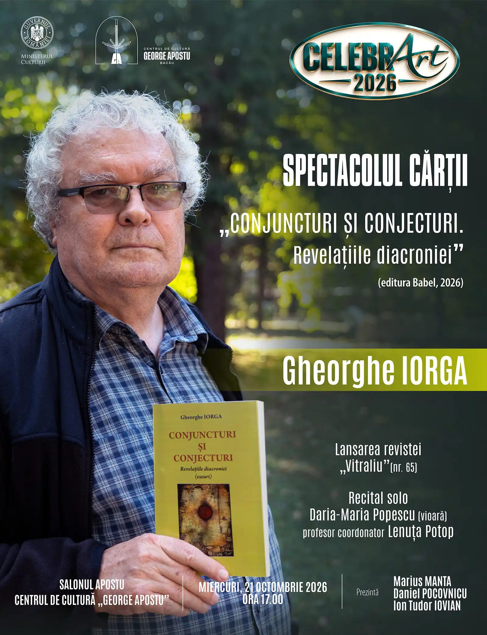 „CelebrART” 2026 – trei zile de dialog între arte, literatură și muzică, la Bacău